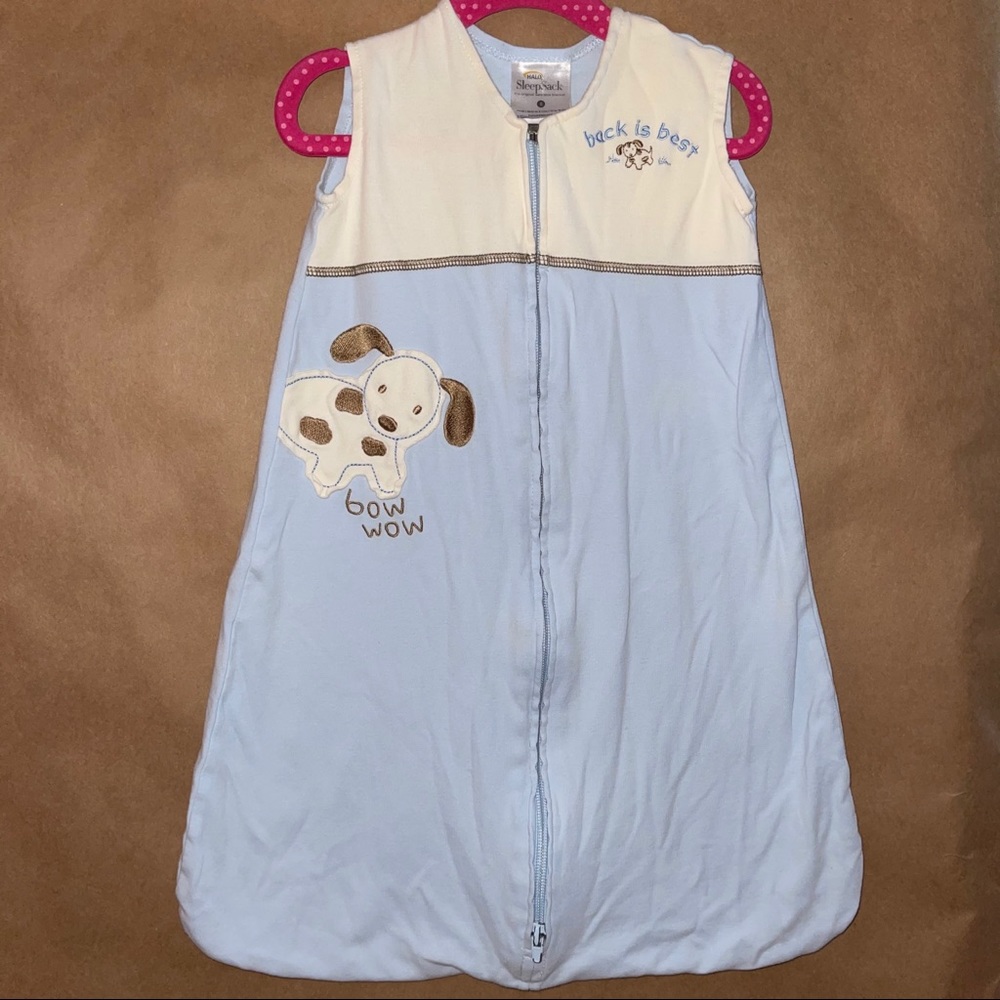 Halo sleepsack blue dog sz Small 0-6 mon